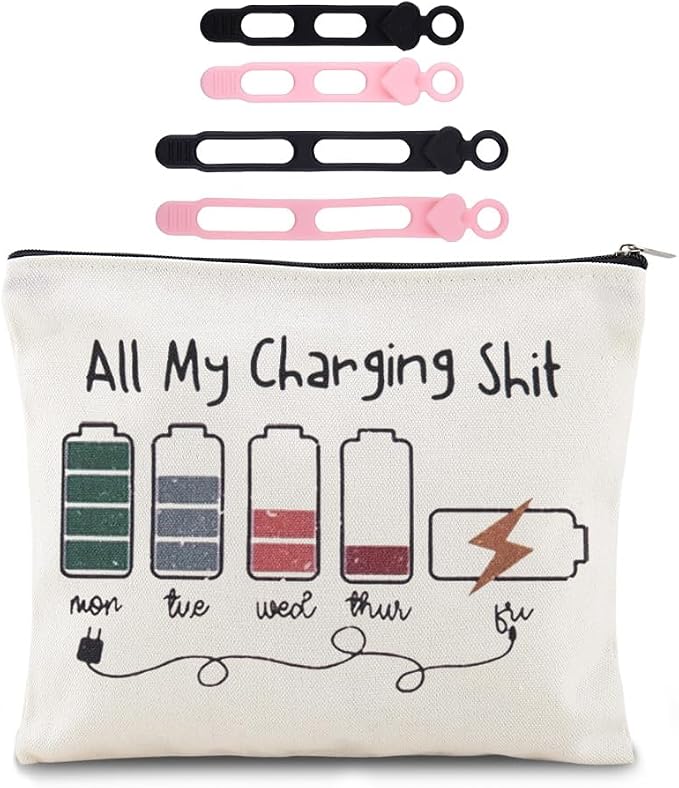 Sisadodo Charging Cable Organizer Travel Bag Toiletry Makeup Cosmetic Bags Medicine Med Toiletry Bag Pouch Diabetic Gifts Bags