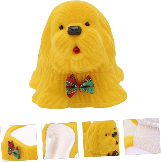 SHINEOFI Cartoon Dog Ring Box Flocking Jewelry Storage Organizer | Portable Travel Packing Size, Drawer Use, Christmas and Valentine’s Day Gift Choice, Plastic Construction