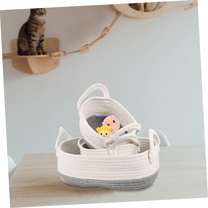 Cotton Rope Storage Basket Dog Toy Organizer Multi-purpose Basket for Home Dorm Shop
