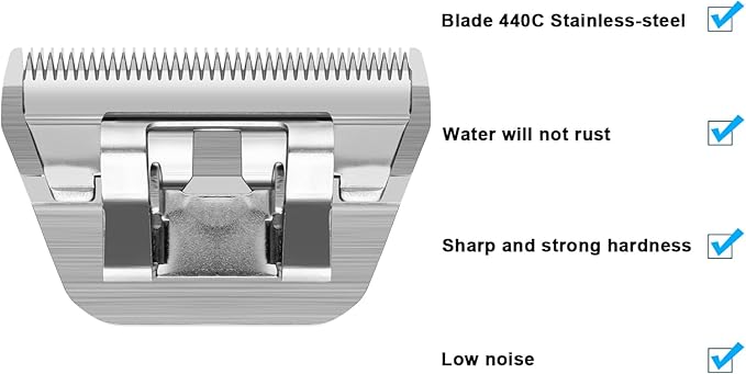 30W Dog Grooming Wide Blade,Detachable Pet Dog Grooming Blades,Compatible with Andis,Oster A5,Wahl km10 Clippers.Cutting Length 1/50"(0.5mm)