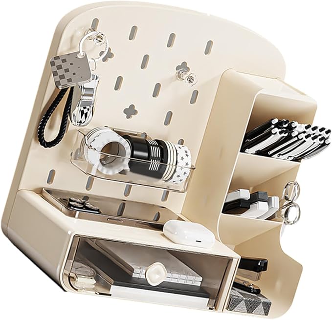 PET Desktop Organizers Drawers Pegboard Designs Makeup Pen Storage School Supplies Home Desk Accessories Multifunctional Desktop Storage