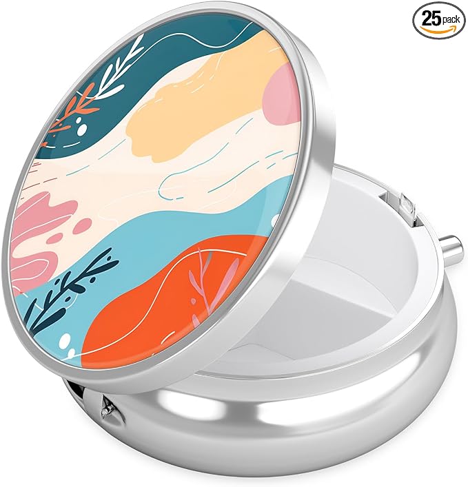 Pill Box, Small Pill Case for Purse & Pocket, Travel Medicine Organizer | Cute Travel Medicine Organizer, Portable Medicine Container Holder to Hold Vitamins, Medication, Fish Oil & Supplement