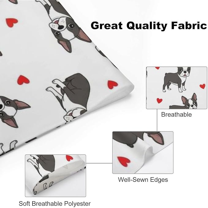 Lightweight and Soft Pet Scarf Boston Terrier Bulldog for Small to Large Dogs, Cats Beach, Outdoor Travel, Casual Daily Walking Use
