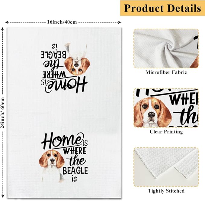 Beagle Kitchen Towels Dish Cloths, Funny Decorative Hand Towel Drying Cloth for Bathroom Baking, Beagles Gifts for Dog Lover, Friend, Woman, 16x24 Inches -31