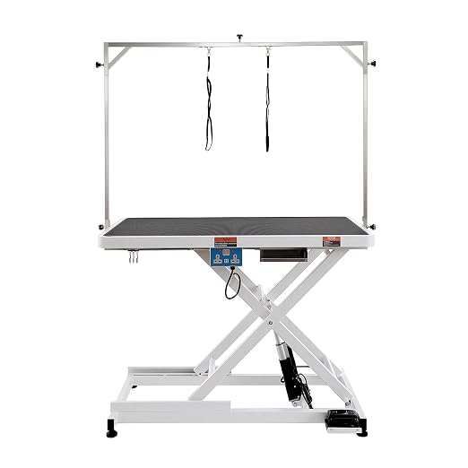 VEVOR 50 Inch Pet Grooming Table, Heavy Duty for Large Dogs, Height Adjustable, Anti Slip Tabletop, Grooming Arm Included, Max Load 400LBS