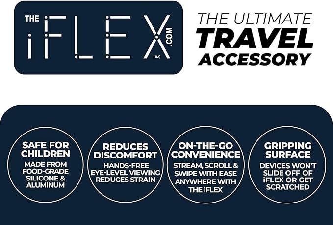 Adjustable Cell Phone Stand & Tablet Stand for Work & Home – Flexible Phone Holder Perfect iPhone Stand for Video Calls & Holds Any Device – Non-Slip Grip, Strong & Durable (Dark Blue / 2-Pack)