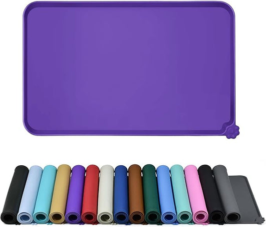Reopet Waterproof Pet Feeding Mat, Non-Slip Silicone Placemats for Dog Cat Food and Water Bowl, High Raised Edges to Prevent Spills and Protect Floors