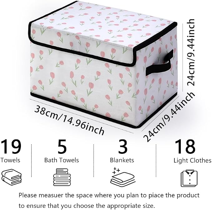 Stackable Clothes Storage Bins with Lids 3 Pack. | Closet Organizers Fabric Cat Printing Box for Home and Office,Blanket Clothes Organizers,Under Bed Storage Containers