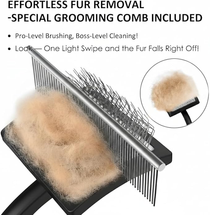 Slicker Brush for Dogs, Large Dog Brush to Long Haired Dogs for Poodles Doodles Goldendoodles Bernedoodles, Long Pin Grooming Kits to Dematting & Reducing Tangles and Fluff, Black