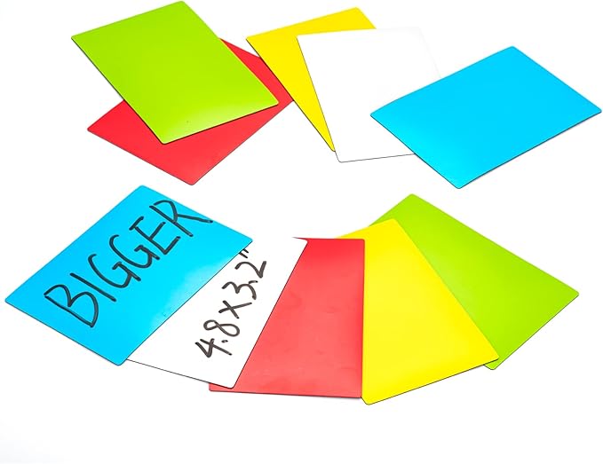 STTMGN Dry Erase Big Magnetic Labels (4.8x3.2,Pack of 20),Large Write On Magnets Name Plates Sticker,Waterproof/Reusable for Refrigerator&Lockers&Whiteboard&Cabinet(Multicolor)
