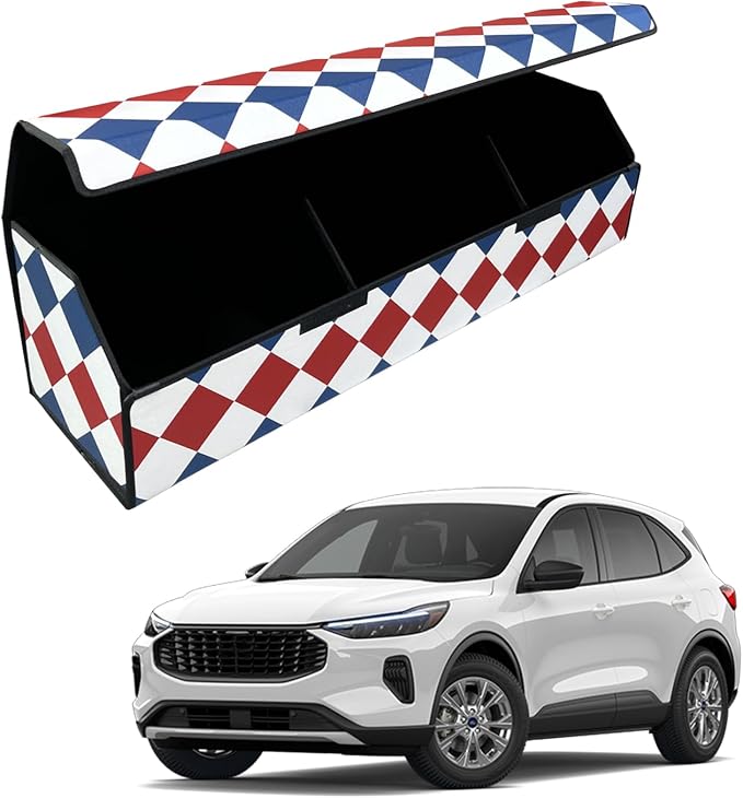Car Trunk Organizer for For Ford Escape - Custom Fit,Easy Installation，Large Space Outdoor Trunk Organizer with Leather,Hook and Loop Fastener,4-Layer Cover,For Ford Escape 2020-2025