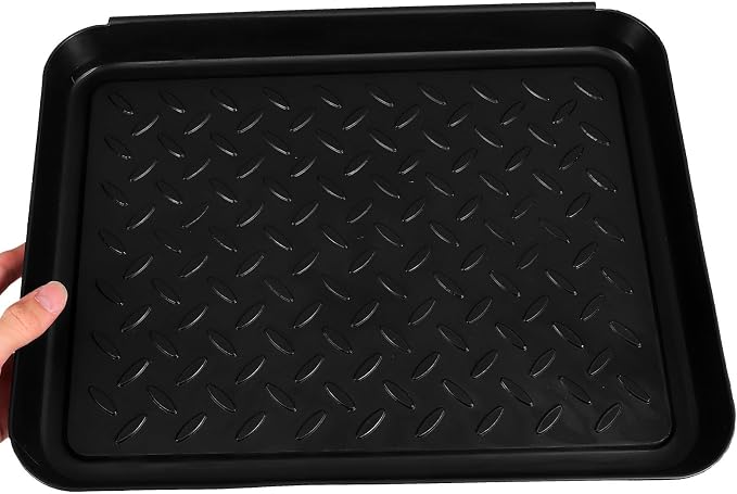 3pcs Black Plastic Boot Tray for Entryway Shoe Storage and Car Trunk | Lightweight, Easy to Clean, Portable Design, Suitable for Indoor Use, Kitchen Storage, Plants and Pet Feeding