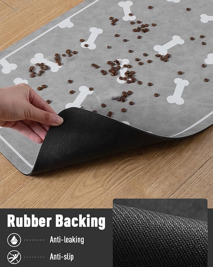 Pet Feeding Mat-Absorbent Dog Mat for Food and Water Bowl-No Stains Easy Clean Dog Food Mat Quick Dry Water Dispenser -Puppy Supplies Stuff-Pet Accessories Cat Bowl