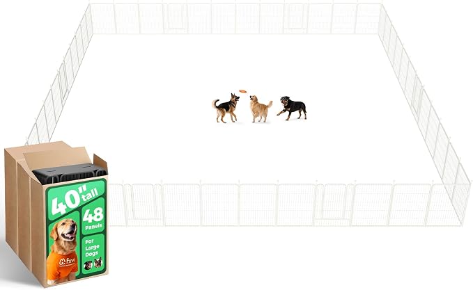 FXW Rollick Dog Playpen, Indoor, Yard & RV Camping, 40" H, 48 Panels | Easy setup, Heavy-duty, DIY layouts, for Medium & Large Dogs, Patented