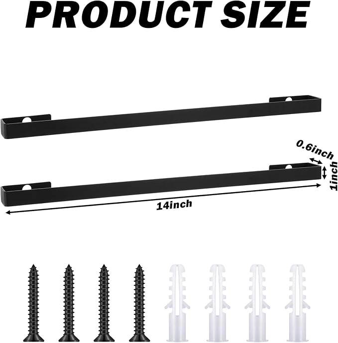 2 Pieces Spray Bottle Organizers 14 Inch Wall Mounted Detailing Bottle Storage Rack Holders Universal Lightweight Spray Can Holders for Mobile Garage Detailing Home Organizers, Black
