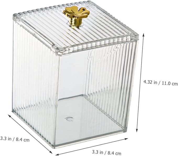 Cotton Pad Holder Organizer Elegant Cosmetic Storage Box for Cotton Swabs and Pads Compact Design for Bathroom Vanity and Makeup Table Pet Material