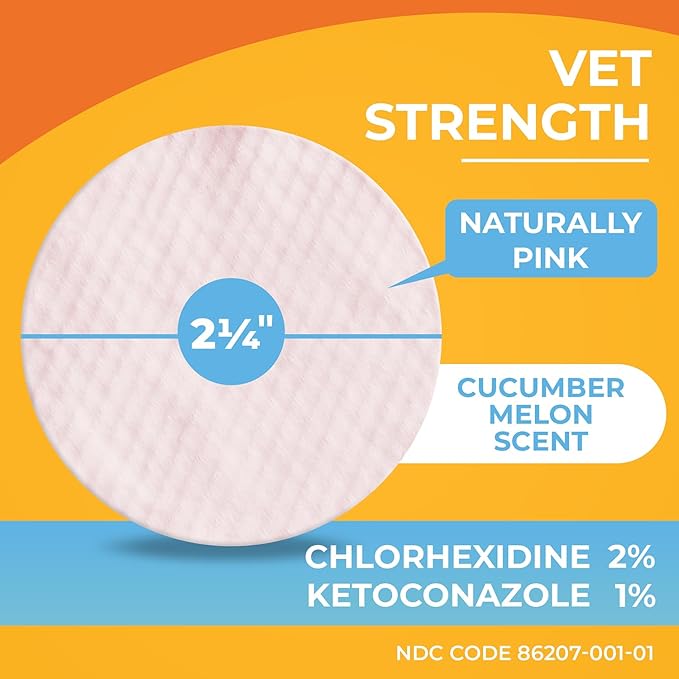 Paw Science Antibacterial & Antifungal Medicated Wipes for Dogs and Cats – 100 Count - Chlorhexidine Wipes with Ketoconazole for the Treatment of Rashes, Skin Infections, Itchy Paws, and Pet Acne