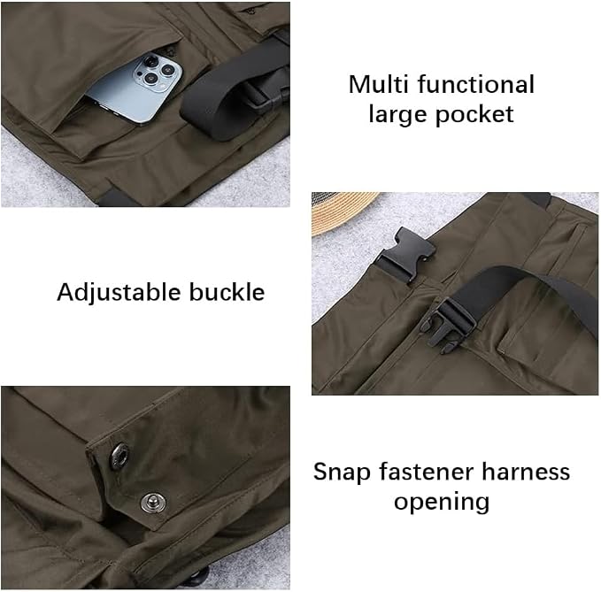 Dog Trainer Apron with 6 Pockets Adjustable Pet Handler Clothing Large Capacity Work Apron Multipurpose Waiter Apron Hair Stylist Waist Bag Garden Tool Organizer Dark-Green