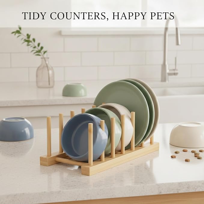 Organize Round Pet Bowls Vertically with This Compact Desktop Storage Rack, Multicolor PET Stand for Feeding Areas