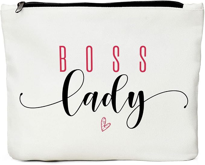 Boss Gifts for Women Makeup Bag, Best Boss Lady Gifts Cosmetic Bags | Bosses Thank You Appreciation Retirement Birthday Gifts for Woman Friend Coworkers Supervisor Manager Travel Toiletry Bag