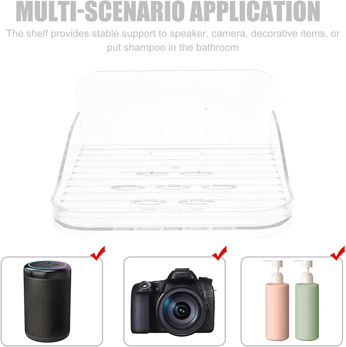 Toyvian Security Camera Wall Mount Holder -on Mini Wall Shelf for Monitor No-Drill Organizer for Living Room and Entryway Storage