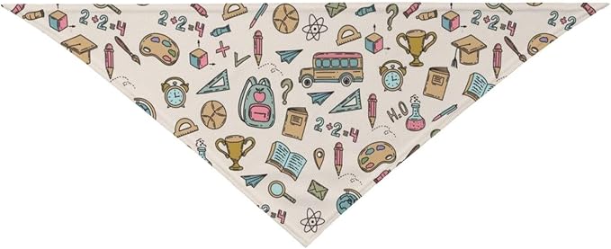 Teacher's Pet Dog Bandana,Funny Bandana Gift,Photo Prop Accessories for Dog Lovers Owner Gift,Triangle Reversible Fall Scarf, Adjustable (Khaki)