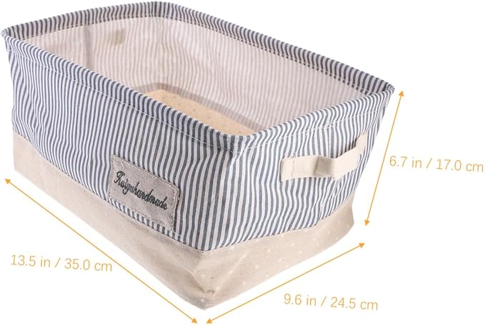 Garneck Portable Pet Toy Storage Basket Foldable Organizer for Sundries for Desktop Use Striped Design Easy to Transport