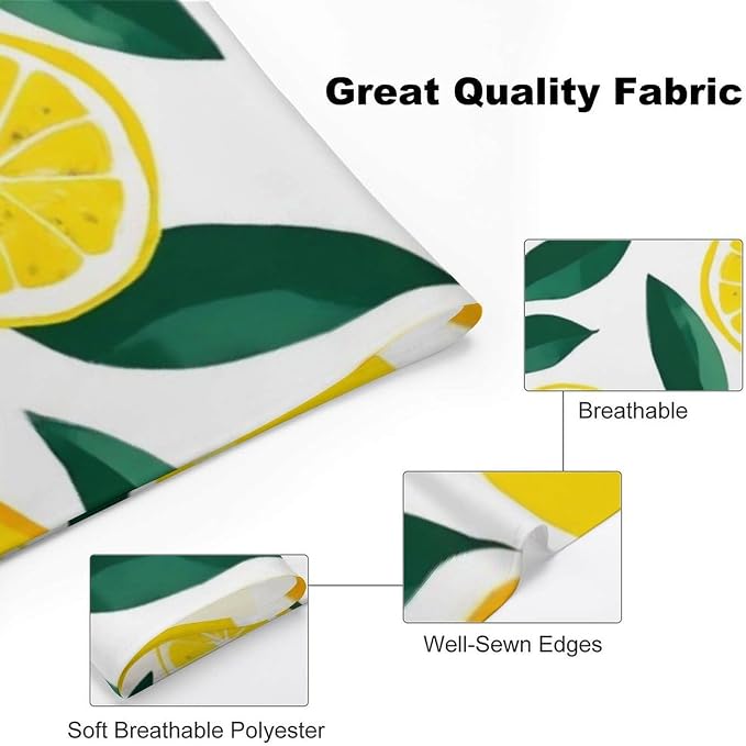 Summer Breathable Scarf for Small, Medium, Large Dogs Yellow Lemon and Cats, Washable Handkerchief with Adjustable Design