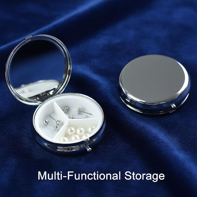 English Bulldog Dog Small Box for Pill,3 Compartment Pill Case Travel Medicine,Portable Pocket or Purse Pill Organizer Container Holder Hold Vitamins, Medication, Fish Oil Supplements