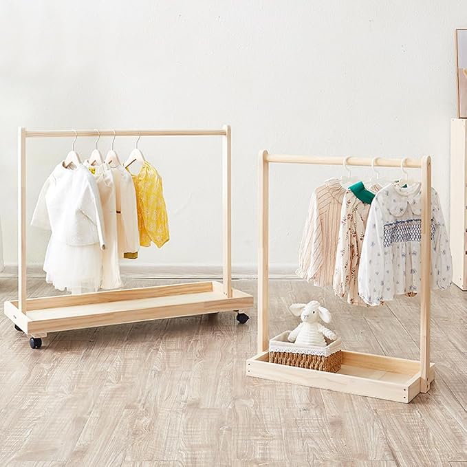 Baby Garment Rack, Kids Clothing Rack with Storage Shelf & Hanging Rod | Mini Closet Rack, Children Clothes Garment Rack, for Bedroom,Playroom,Nursery,Laundry, Pets Clothing Rack for Dogs Cats Dolls