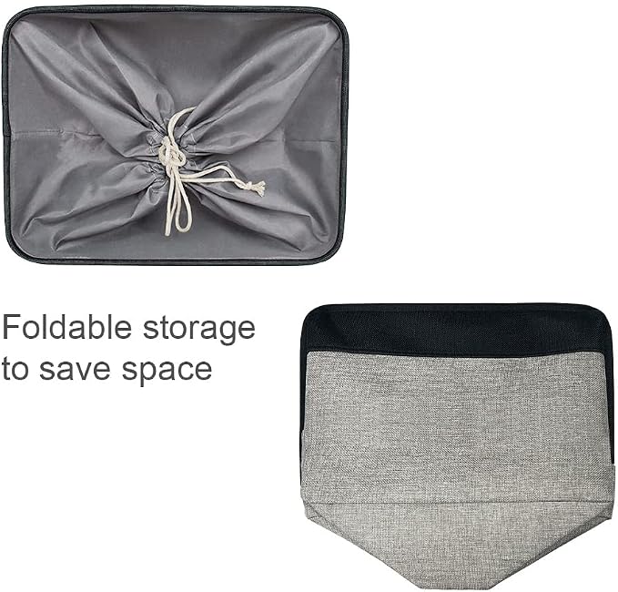 Organization and Storage Basket for Organizing - 17x14x10 inch Large 3 Pack Collapsible Storage Bin for Shelves, Fabric Basket for Gifts Empty Organizer Gift Closet (Black & Grey)