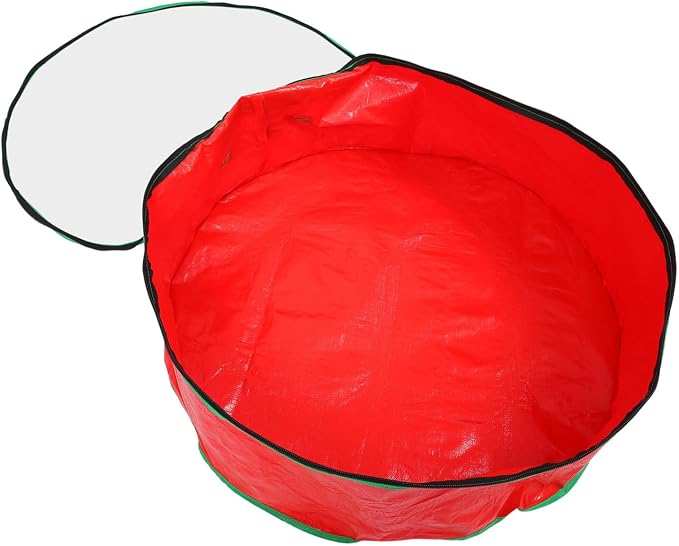 1pc Wreath Storage Bag with Clear Window Holiday Wreath Container Packing Bag for Christmas Decorations for Storing