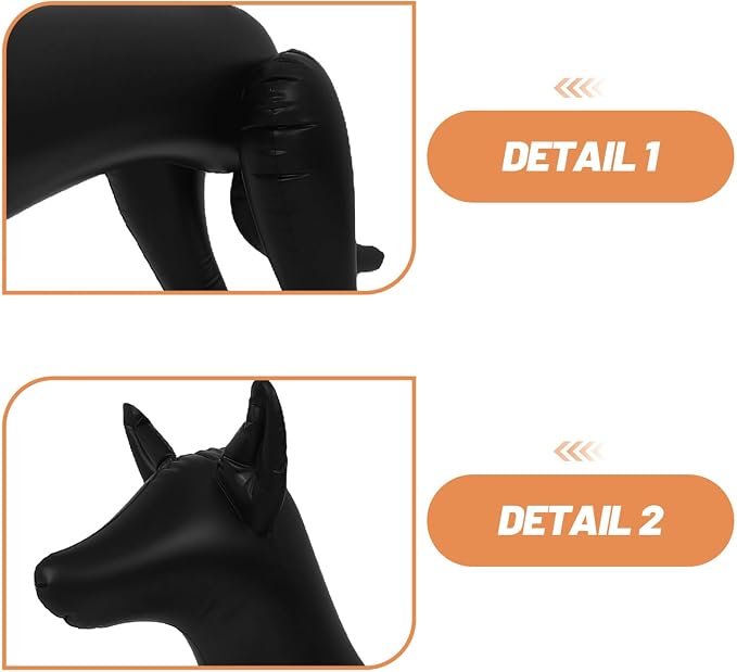 Hemobllo Inflatable Dog Mannequin Display Stand with Easy Cleaning Feature 2pcs Portable PVC Model Black Dog Clothing Rack for Pet Clothing Suitable for Pet Shops and Home Decor