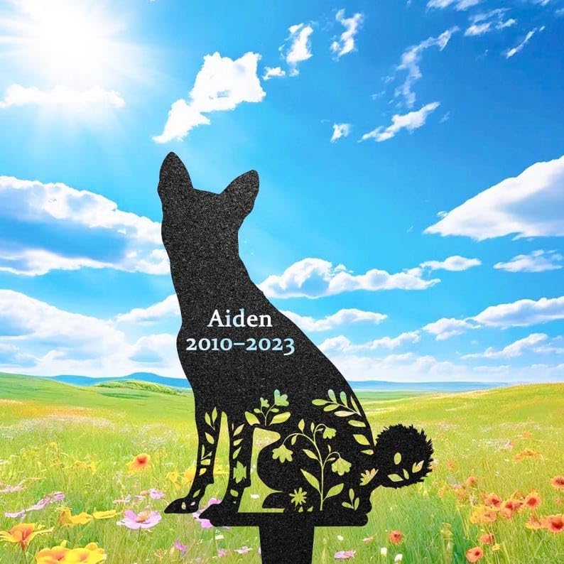 Custom Basenji Dog Memorial Stake, Personalized Pet Loss Sign, Yard Sign | Pet Memorial Gifts for Dogs, Grave Marker, Grave Decorations for Cemetery, Dog Dad Gifts, Back Yard, Garden Decor