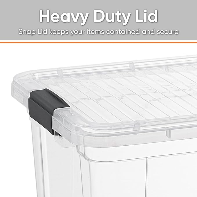 Superio 6.6 Quart Clear Plastic Storage Boxes with Lids, Stackable Organizer Containers, BPA-Free Storage Bins for Home, Office, School & Dorm, 8 Pack