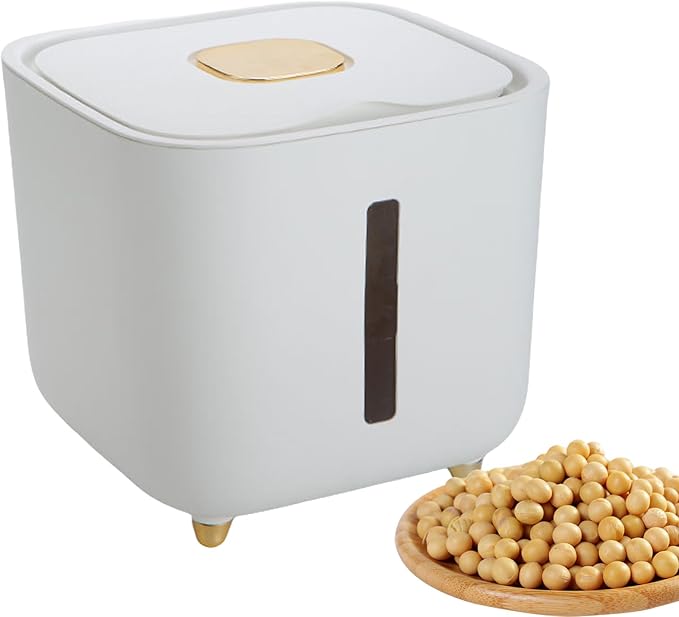 Rice Storage Container Large Stackable Lidded Household Food Storage Box | Food Container for Grains Flour Sugar Beans Cereal Dry Goods Nuts Medicinal Materials Pasta Coffee Lentils Kernels Herbs