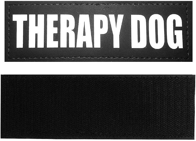 Fairwin Therapy Dog Dog Patches, Reflective Removable Dog Tags for Service Vest Dog Harness