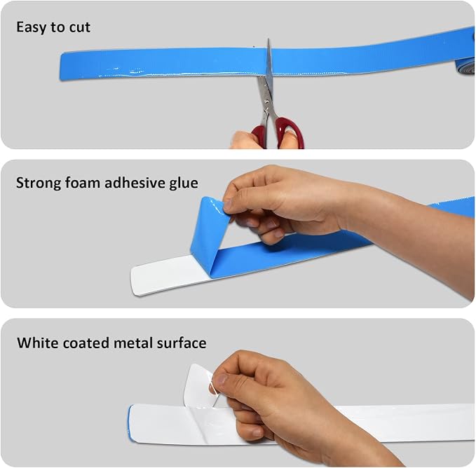 Adhesive Metal Strips for Magnets 1.4" x 10 Ft，Metal Tape Self Adhesive, Ferrous Tape for Magnets, Metal Magnet Strips, Metallic Steel Strip Roll