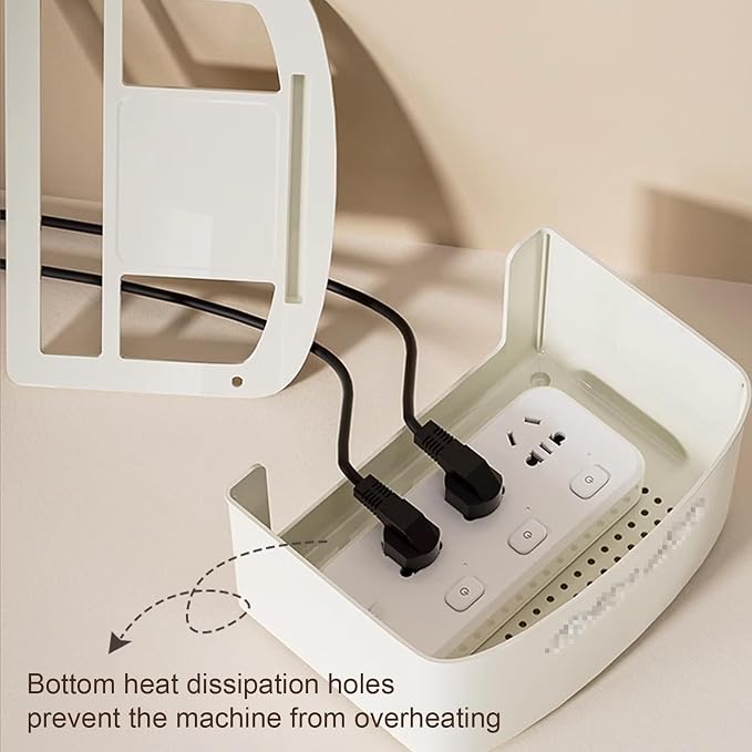 WiFi Router Organizer PET+ABS Material Transparent Window Multi-Hole Cover Honeycomb Heat Dissipation Holes WiFi Router Storage Box for Office and Home(32 * 23 * 28cm(C))