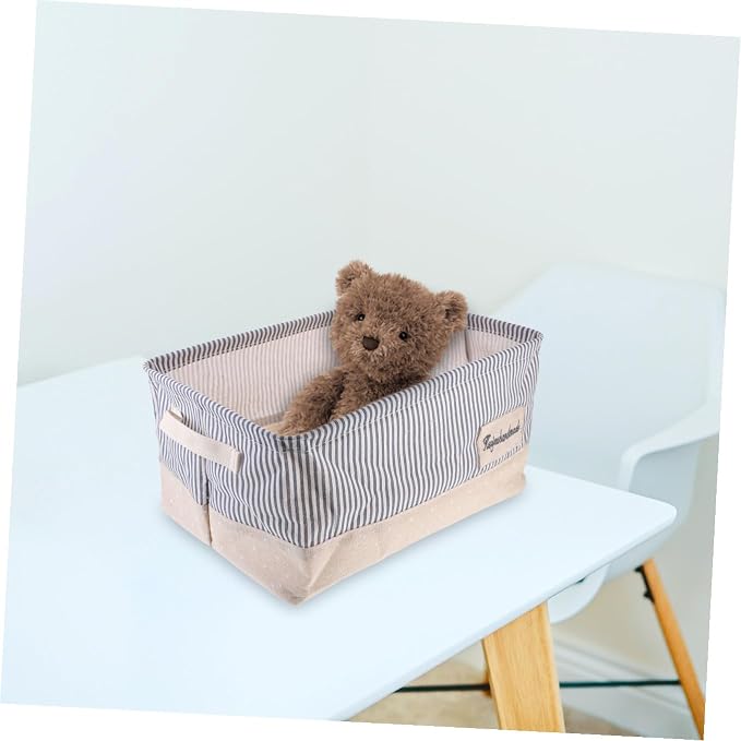 Portable Foldable Cloth Storage Basket for Pet Toys Sundries and Home Organization Stylish Storage Bin Stripes for Living Room and Office Use