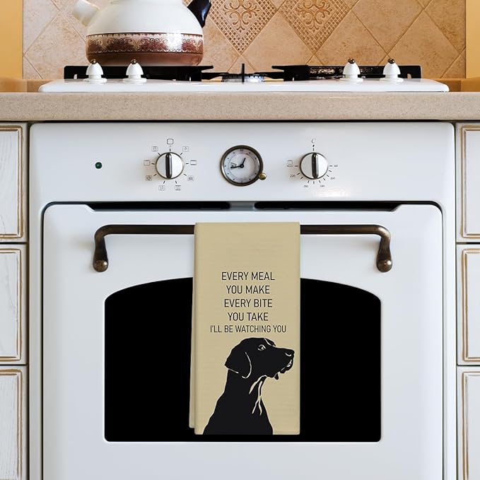 Funny Black Dog Kitchen Towels Dish Cloths, Every Meal You Make Hand Towel Drying Cloth for Bathroom Baking, Dog Lovers Gifts for Friend, Girls, 16x24 Inches -30