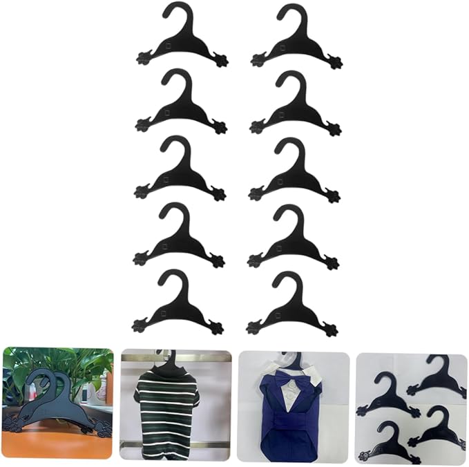 10pcs Dog Clothing Hangers Pet Clothes Organizers for Dogs and Cats for Hanging Pet Costumes and Apparel Smooth Non-Skid Design