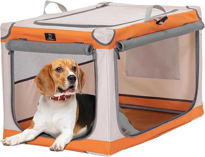 A 4 Pet 30-in Collapsible Soft Dog Crate, Medium Dogs, Travel | patented screw frame, Lockable zippers, waterproof base, washable cover, outdoor/indoor/car