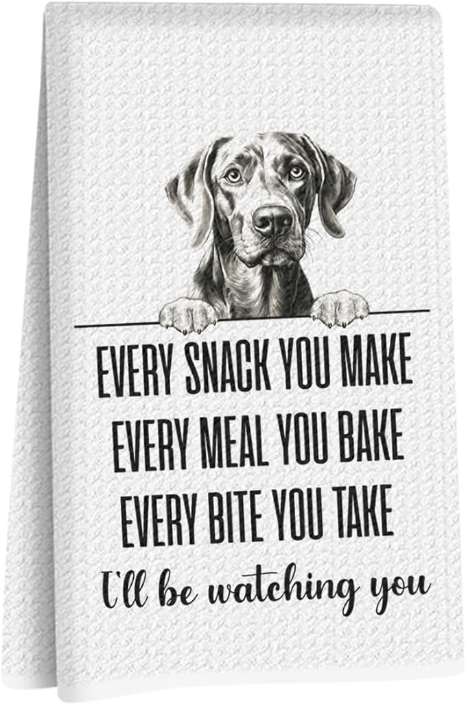 Weimaraner Dog Kitchen Towels 24x14 Inch, Weimaraner Gifts Reusable Dish Towels Dishcloth, Funny Dog Every Meal You Make Cloth Hand Towel Tea Towel for Bathroom Kitchen Decor, Gifts for Dog Lovers
