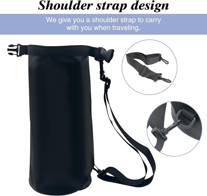 Dog Food Travel Bag, 5L Large Pet Food Storage Bag with Shoulder Strap, Waterproof Portable Puppy Feeder Container for Camping Hiking - Black