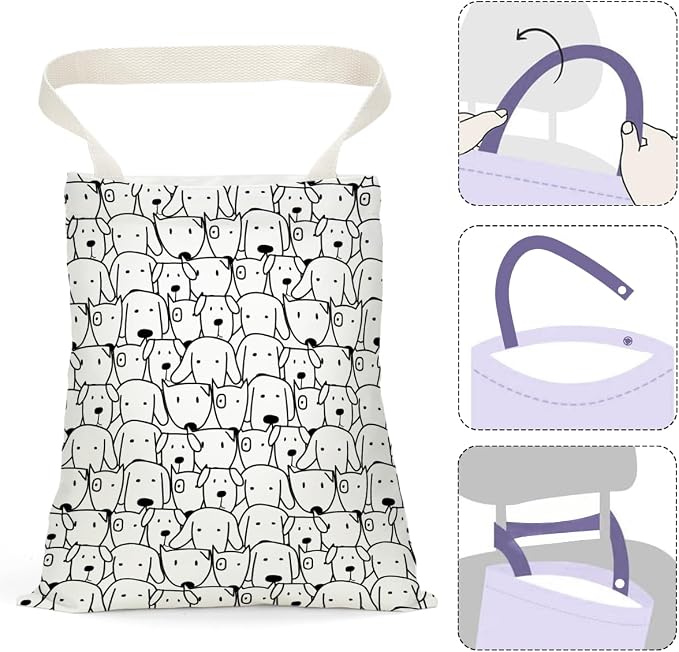 Car Trash Bag Car Garbage Bag Hanging Cars Trash Can, Waterproof Cars Back Seat Organizer for Vehicle Travelling Campingg Animal Dog Cow Leopard Decor