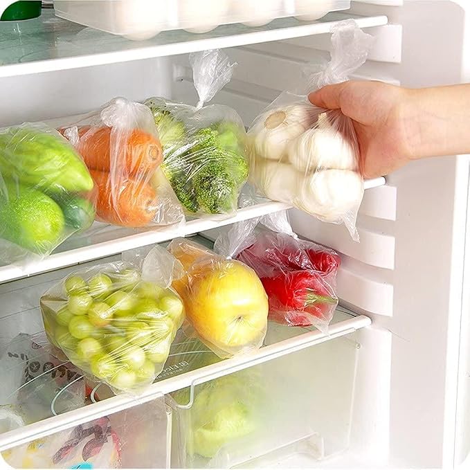 Immuson 12" x 20" Plastic Produce Bag on a Roll Food Storage Bag Clear Plastic Produce Bag for Fruits, Vegetable,Bread, Kitchen Bags (2800 Bags-8 Roll)