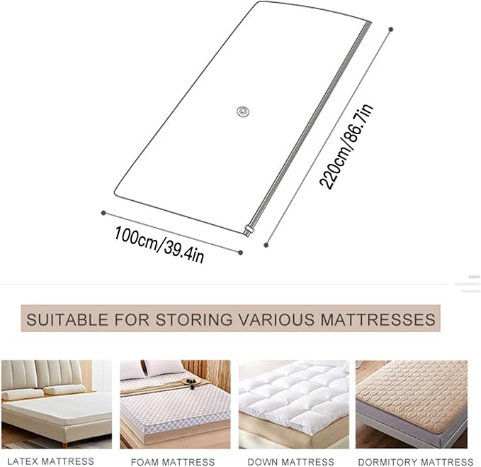 2 PCS Mattress Vacuum Bag, 86.7x39.4 inches Space Saver vacuum Storage Bags,Oversized Vacuum bags, MattressBag Vacuum Sealer Bag for Memory Foam Mattress Moving Shipping Storage