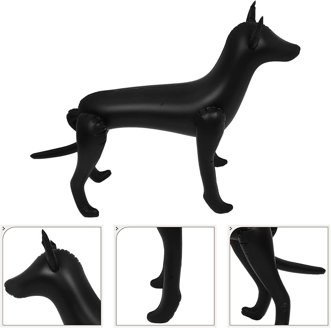 GALPADA Inflatable Dog Mannequin Display Stand Pet Clothes Showcase 2pcs Lightweight and Waterproof PVC Model Dog Rack Black for Pet Clothing for Store Counters and Parties