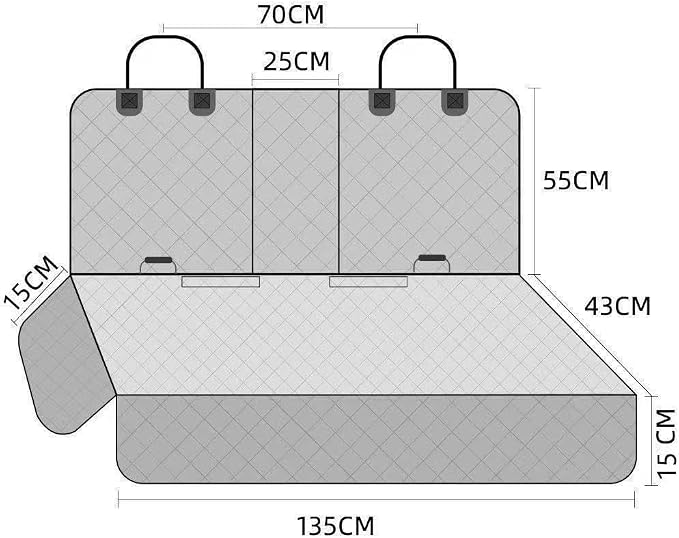 Rear Seat Pet Covers for VW Caddy Maxi 5 (V) SB I 2020-2024 | Quilted Heavy Duty Waterproof Hammock, Anti-Slip Scratchproof Bench Protectors, Washable Flap Travel Cargo Liners